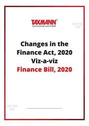Changes in the Finance Act, 2020 Viz-a-viz Finance Bill, 2020