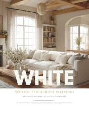 White Interior Design Magazine: Neutral Home Inspiration & Cozy Decor Ideas Lookbook in All-White, Cream, Grey, and Faded Lin