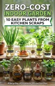 Zero-Cost Indoor Garden: 10 Easy Plants from Kitchen Scraps: A Complete Beginner's Guide to Growing Vegetables & Herbs from K