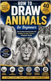 How to Draw Animals for Beginners: A Complete Step-by-Step Animal Drawing – 40 Easy Tutorials with Shading, Fur & Realistic D