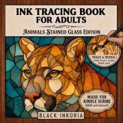 Ink Tracing for Adults - Animals Stained Glass Edition: Trace White Lines on Mammals, Birds, Sea Creatures and Insects for St