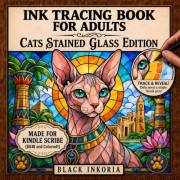 Ink Tracing for Adults – Cats Stained Glass Edition: Trace White Lines on 36 Cat Breeds with Botanical, Nature & Wildlife-Ins
